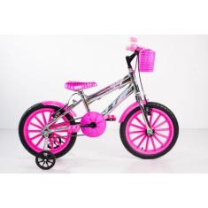 Imagem de Bicicleta Infantil Masculina Aro 16 Cromada Com Acessórios - Vtc Bikes
