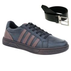 Imagem de Tenis Casual Masculino Esportivo de Amarrar Conforto + Cinto-Masculino