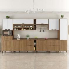 Imagem de Cozinha Compacta 10 Peças 15 Portas 8 Gavetas Paris Nogal Manchester/