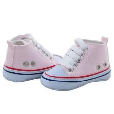 Imagem de Tênis Masculino Com Ilhós E Atacador - Brim E Sintético - Rosa/Branco/