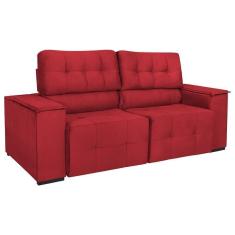 Imagem de Sofá Cama Retrátil Sala Vicenza Vicenza 210cm Suede Cor Vermelho