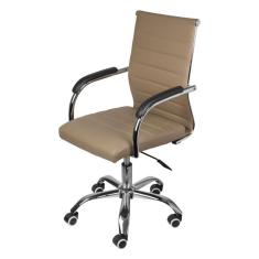 Imagem de Cadeira Giratória Baixa Florença Caramelo Base Rodízio Cromado