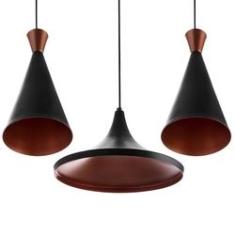 Imagem de Conjunto 3 Lustres Pendente Tom Dixon 1 Chapéu + 2 Cone 