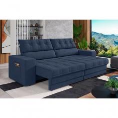 Imagem de Sofá Omega Plus 2,30m Retrátil/reclinável Suede Azul - Xflex