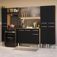 Imagem de Armário de Cozinha Completa 261cm Rustic/preto Emilly Madesa 06