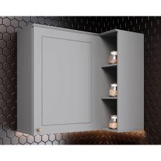 Imagem de Armário de Cozinha Modulado Canto Reto Americana c/ 1 Porta 83cm Cinza - Henn