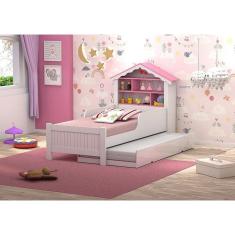 Imagem de Cama Solteiro Princesa Rosa com Auxiliar e 2 Colchões Vitamov