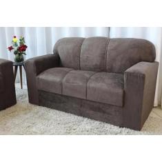 Imagem de Sofá 3 Lugares Xaropinho Suede Marrom - Al Móveis