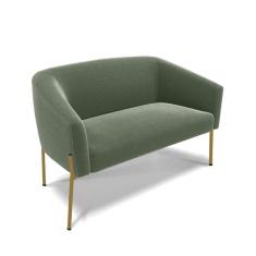 Imagem de Sofá Namoradeira 2 Lugares Pé Ferro Dourado Stella Bouclê D03 - D`rossi Cor Menta