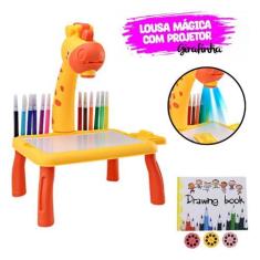 Imagem de Lousa Mágica Girafa Amarela para Desenhar Mesinha Com Projetor de Dese