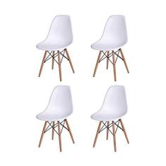 Imagem de Kit Com 4 Cadeiras Eames Design Moderno Madeira  120Kg
