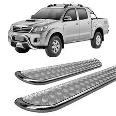 Imagem de Estribo chapa de aço cromado hilux 2005 até 2015