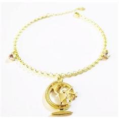 Imagem de Pulseira Simples Turismo Viagem Folheado A Ouro 18k