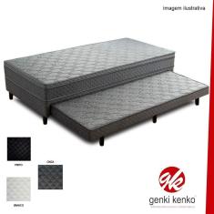 Imagem de Cama Box Conjugada Mola Solteiro Com Auxiliar Poliester