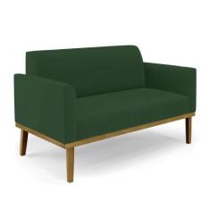 Imagem de Sofá Namoradeira Base De Madeira Fixa Castanho Marisa Veludo  D03 - D'