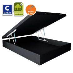 Imagem de Cama Box Baú Casal 138x188x43 Premium Sintético Preto