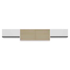 Imagem de Kit 3 Armários De Cozinha Aéreos 4 Portas Veneza Multimóveis Mp2152 Branco/preto Branco/preto