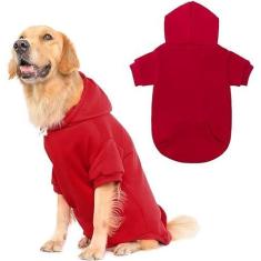 Imagem de Moletom com capuz básico para cães Kooltail – Suéter com capuz macio e quente para cães com orifício e bolso, casaco de inverno para cães, roupas para clima frio para cães PP-2GG