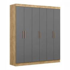 Imagem de Guarda Roupa Paris Casal 6 Portas Capuccino Onix Maxel Cappuccino/onix