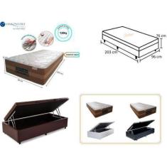 Imagem de Conjunto Cama Box Baú Solteiro King Americano + Colchão Le Confort Mol