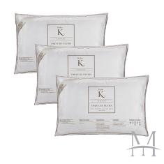 Imagem de Kit 03 Travesseiros Kacyumara Toque de Pluma 100% Algodão 233 Fios