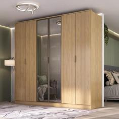 Imagem de Guarda-roupa 6 Portas com 2 Portas Reflecta 4 Gavetas Ravi Olmo Italiano