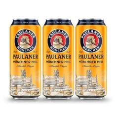 Imagem de Cerveja Alemã Paulaner Munchner Hell Importado Lata 500ml (3 Und)