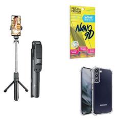 Imagem de Kit Tripé De Selfie + Capinha Samsung S22 Plus + Película 9D - Armyshi