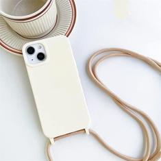 Imagem de Capa de telefone de silicone fosco com cordão transversal para iPhone 14 7 8 Plus 13 12 11 Pro XS Max X XR SE 2 3 Capa de TPU macia de cor sólida, branca, para iphone 7 ou 8