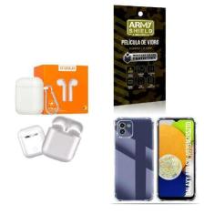 Imagem de Kit Fone Sem Fio + Capinha Samsung A03 + Película 3D - Agold