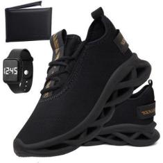 Imagem de Tênis Corrida Masculino Academia Confortavel Carteira + Relogio-Masculino