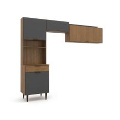 Imagem de Cozinha Compacta Vittória 4 PT 1 GV Ipê e Grafite