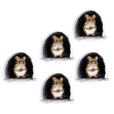 Imagem de MOOKEENONE 5X Wall Stickers Realistic Wallpaper 3D Mouse Sticker Mouse in A Hole