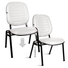 Imagem de 02 Cadeiras Empilhável Para Igrejas Evangélicas Linha Holy Branco