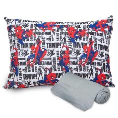 Imagem de Jogo De Cama Infantil Homem Aranha Solteiro Simples 2 Peças Spider Man White Malha Portallar