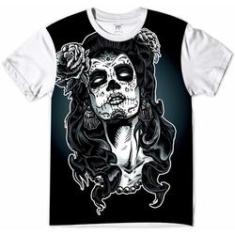 Imagem de Camiseta Caveira Mexicana Girl Day Of The Dead Skull