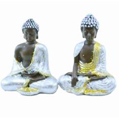 Imagem de Estatua Imagem de Buda Prata P Com 2 Importado