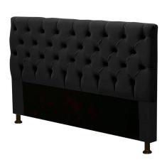 Imagem de Cabeceira Cama Box Casal Cristal 140cm Suede Preto