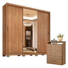 Imagem de Cômoda Triunfo E Guarda Roupa Casal Dalila 32415pe Amendola Off White Flex Com Pés - Demóbile