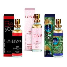 Imagem de Kit Perfumes Fem. Amakha Paris - 15ml - Be You, Love