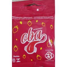 Imagem de Preservativo Morango Flavonizado Oba 3Un - Inaltex Industria Brasileir
