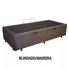 Imagem de Base Box Baú Solteiro Suede Marrom Premium - 88X188x35 - Dma
