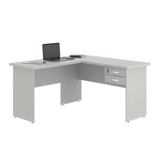 Imagem de Mesa Em L Com Gaveteiro Carper Cinza