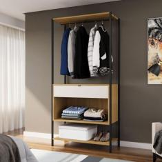 Imagem de Guarda-Roupa Closet Modulado Maverick 1 GV Carvalho e Off White 93 cm