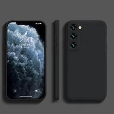 Imagem de Capa quadrada de silicone líquido para Samsung Galaxy S22 S21 Ultra S23 S20 S10 Plus FE A52 A53 A54 A73 A33 A72 A32 4G 5G Capa mole, preta, para Galaxy S22 Plus