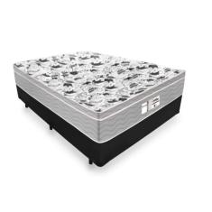 Imagem de Cama Box Casal Tecido Sintético Preto com Colchão De Molas Ensacadas - Probel Evolution