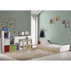 Imagem de Cama Infantil Montessoriana Reversível Galante Casatema Marrom/Branco