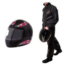 Imagem de Capacete Moto Pro Tork Aberto Liberty 4 Four For Girls + Capa de Chuva