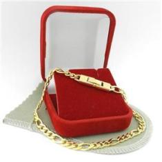 Imagem de Pulseira Masculina 19cm 5mm Largura Folheado Ouro Pl406