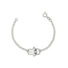 Imagem de Pulseira Prata Com 1 Mão De Fátima 20Mm Vazada Com Resina